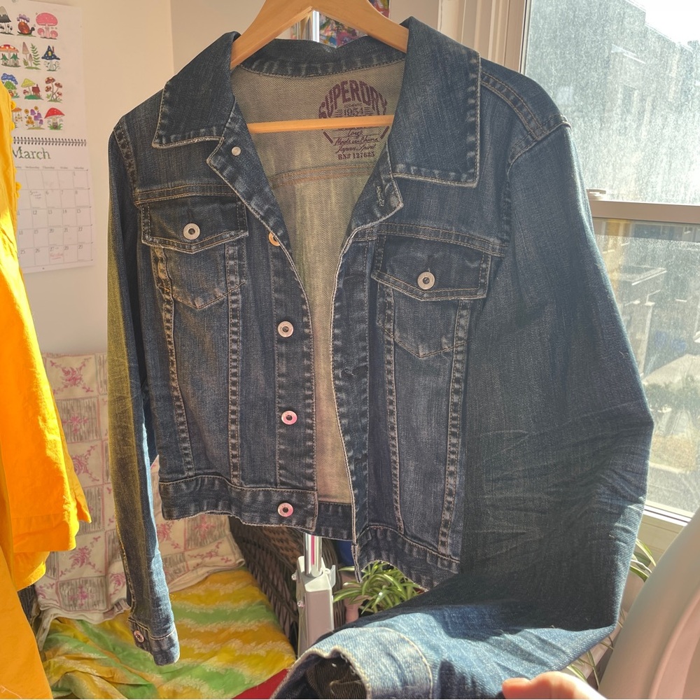 Superdry Cropped Denim Jacket - Picture 2 of 3